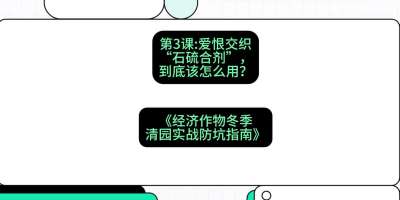 第3节：【核武药剂】爱恨交织的&ldquo;石硫合剂&rdquo;，到底该怎么用？，课程：《经济作物冬季清园&middot;实战防坑指南》#识农AI