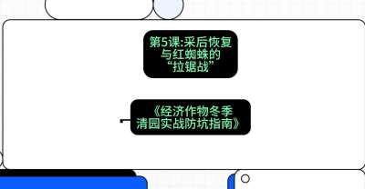 第5节：【柑橘清园】采后恢复与红蜘蛛的&ldquo;拉锯战&rdquo;，课程：《经济作物冬季清园&middot;实战防坑指南》#识农AI